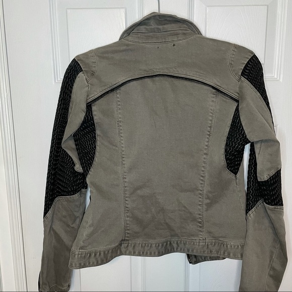 Blank NYC Cargo Moto Biker Jacket with Vegan Leather Panels XS - Picture 4 of 9